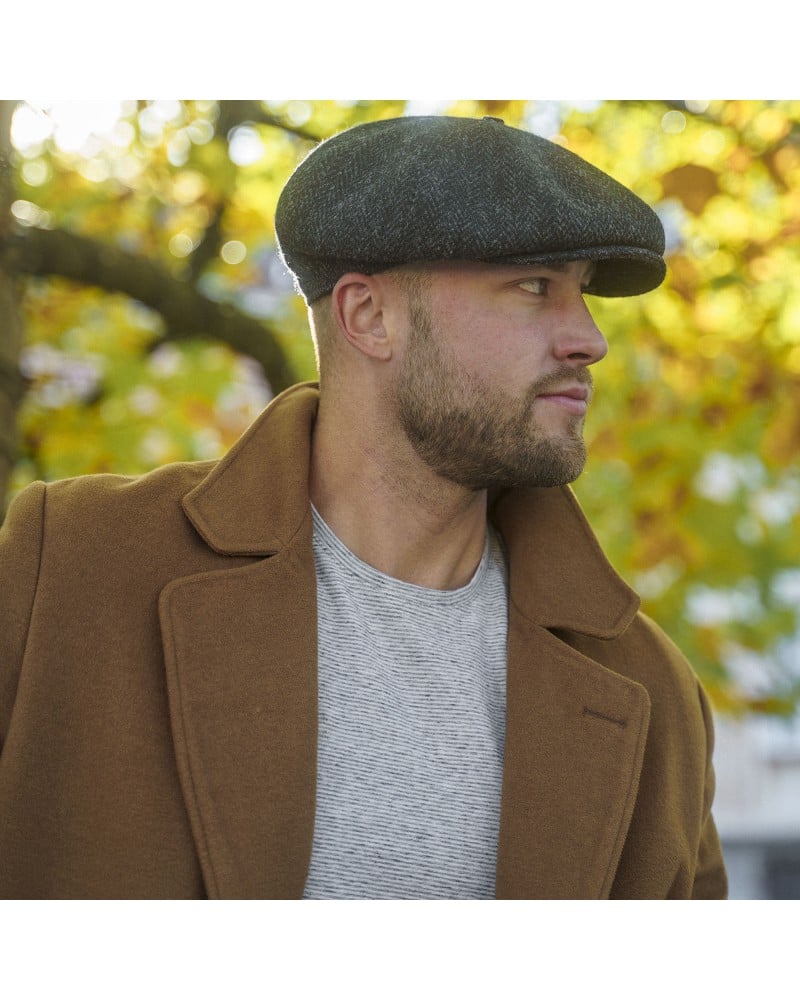 SHELBY HarrisTweed Newsboy Cap Wool Vintage Gatsby Baker Boy
